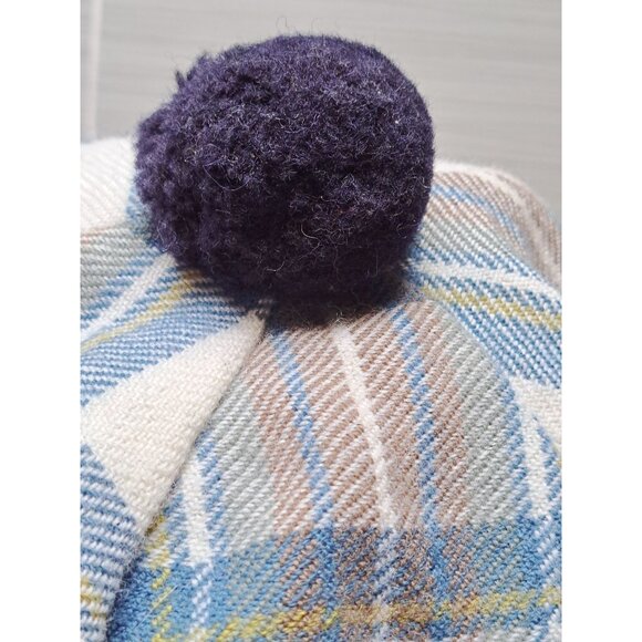 Vtg Highlander Lochcarron Tartan Plaid Wool Tam Beret Pom-Pom Scotland Men's OS - Picture 5 of 7